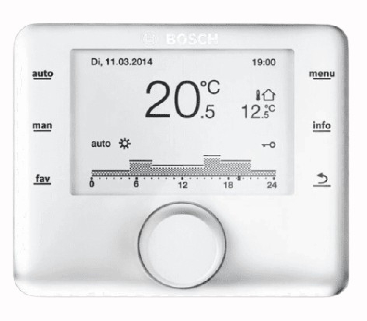 Bosch CR400 Heti programozású digitális szobatermosztát külső hőmérséklet érzékelő nélkül