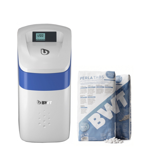 BWT Perla Silk Smart L Vízlágyító multiblockkal és UPS szünetmentes tápegységgel (PSLBIOW) + Ajándék BWT só (2x25kg)