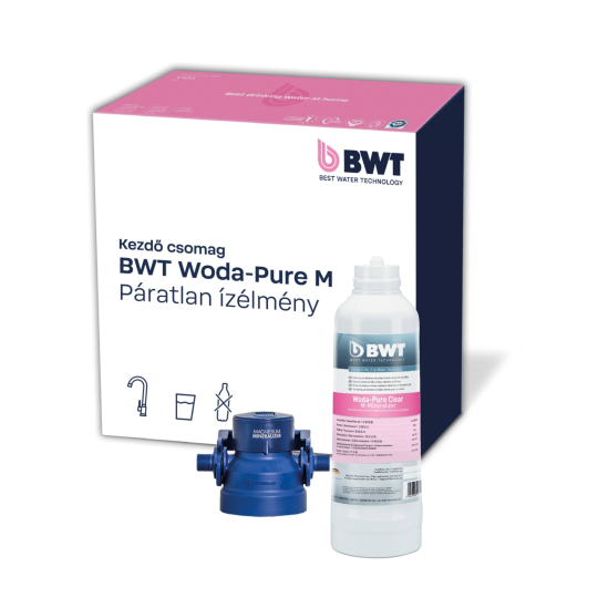 BWT Woda-pure Clear M Mineralizer Magnézium+ szűrőpatron és MM vízszűrő fej 3/8