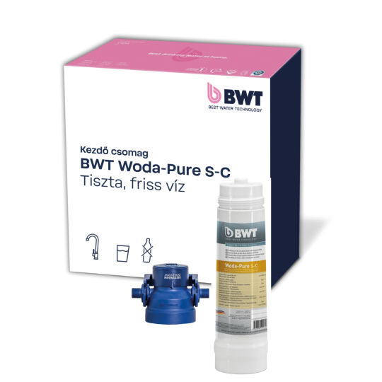 BWT Woda-pure S-C aktívszenes vízszűrő és MM vízszűrő fej 3/8