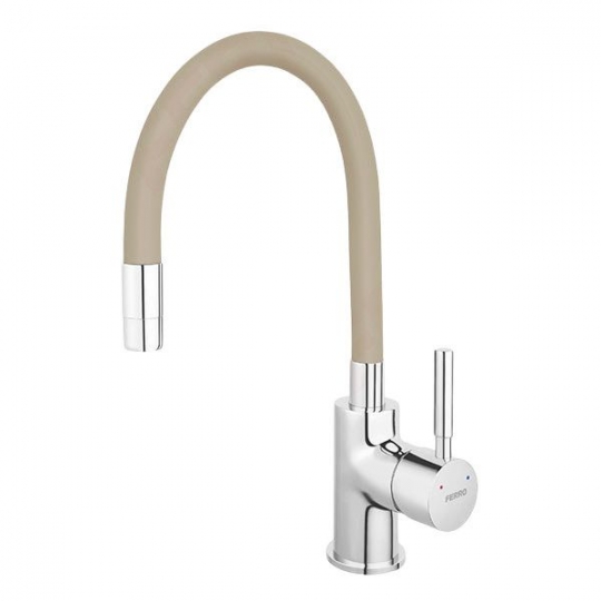 Ferro Zumba BZA4P Álló Mosogató Csaptelep flexibilis kifolyócsővel bézs