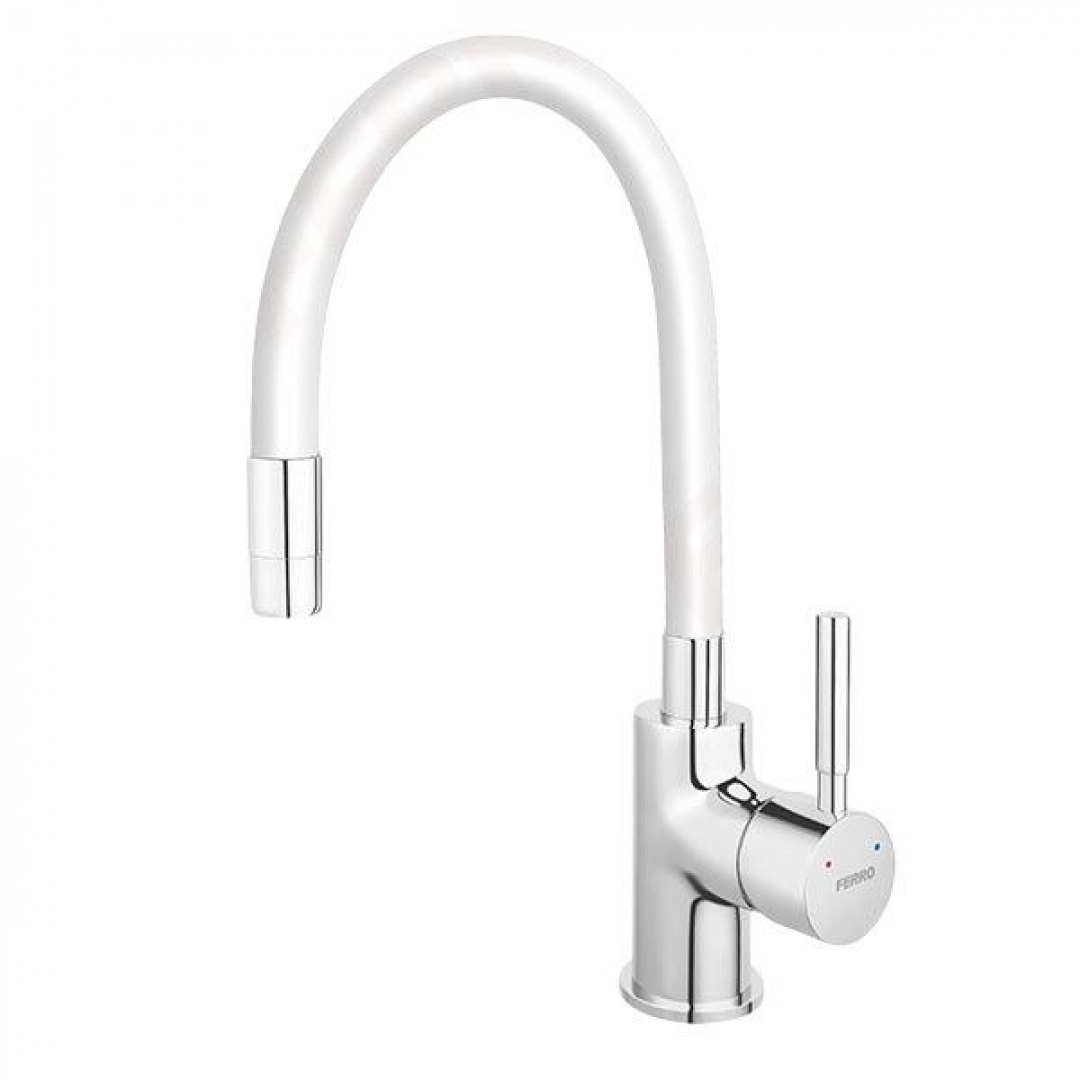 Ferro Zumba BZA4W Álló Mosogató Csaptelep flexibilis kifolyócsővel fehér