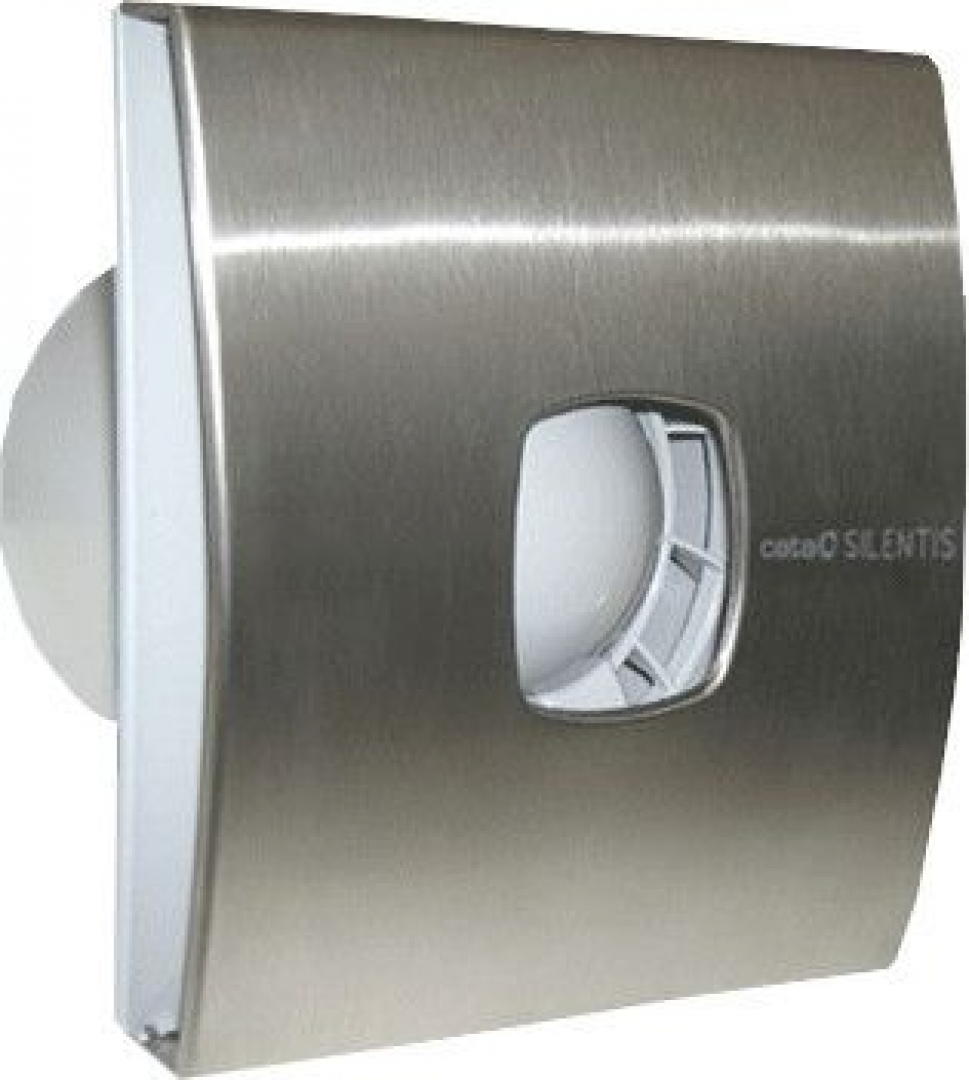 Cata SILENTIS 10 INOX Low noise Kisventilátor beépített légelzáróval zajcsökkentővel és időzítővel inox