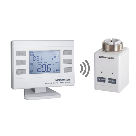 Computherm Q72RF (TRV) Vezeték nélküli digitális szobatermosztát radiátor szelepmozgatóhoz