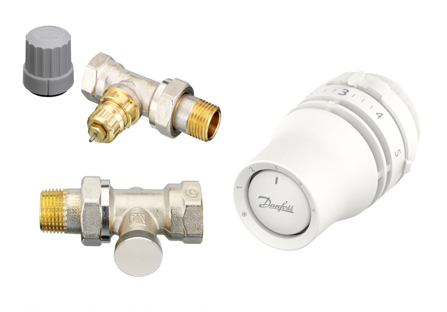 Danfoss RA-FN15 1/2 Egyenes radiátor szelep szett Danfoss Redia érzékelővel