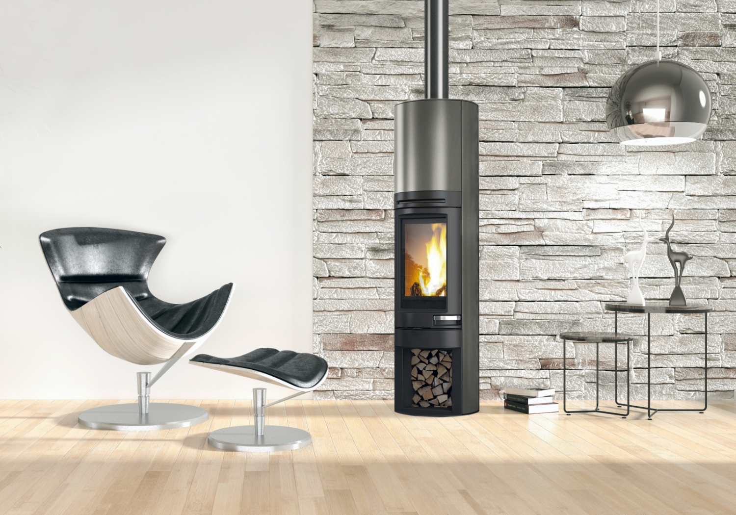 Edilkamin Tally 8 S Kályha szürke színű burkolattal