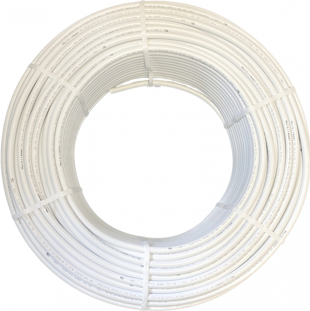 Multilayer PE RT 18x2mm ötrétegű alumíniumbetétes műanyag cső 200fm/tekercs