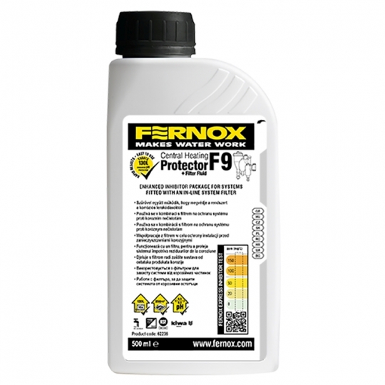 Fernox Protector+ Filter Fluid F9 500ml inhibitor és beépített diszpergálószer
