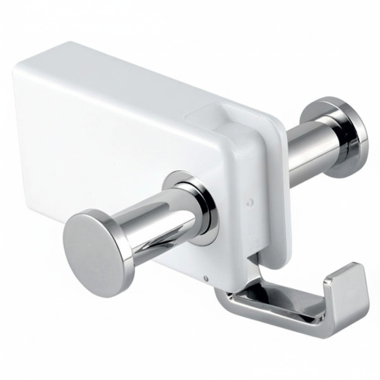 Ferro Emotion Fürdőszobai dupla akasztó, fehér/króm