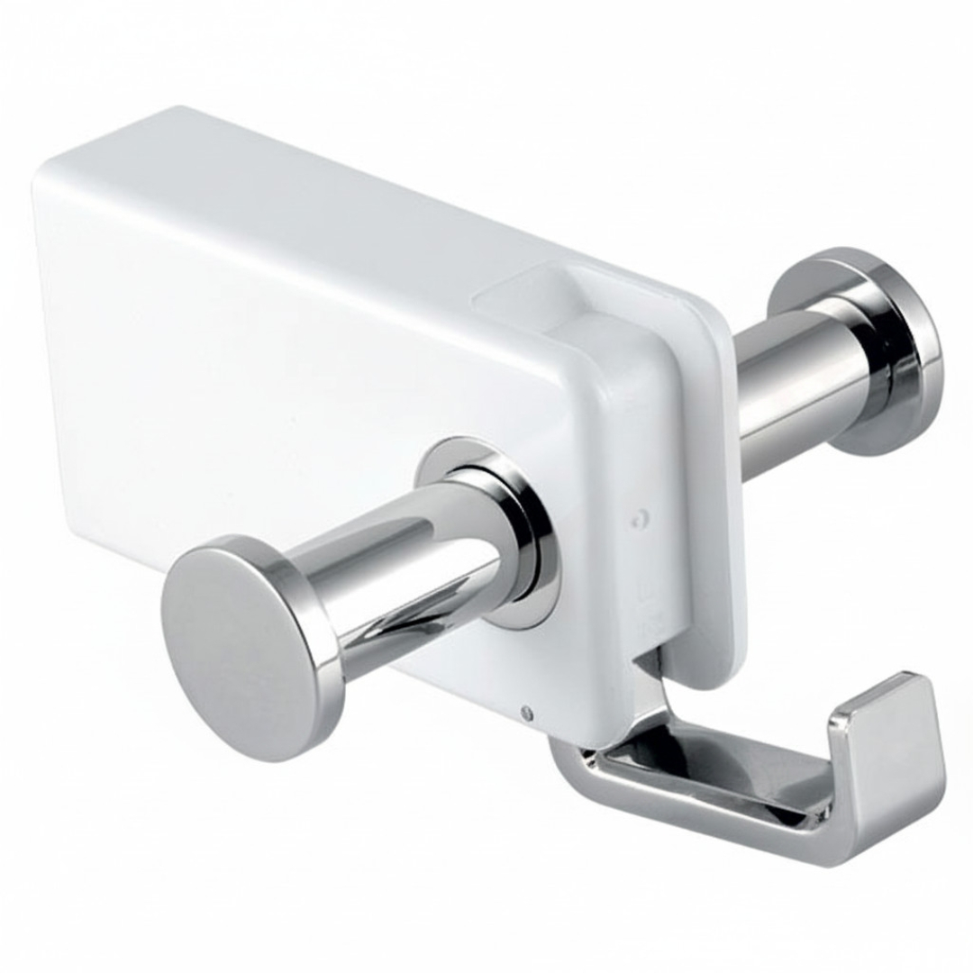 Ferro Emotion Fürdőszobai dupla akasztó, fehér/króm