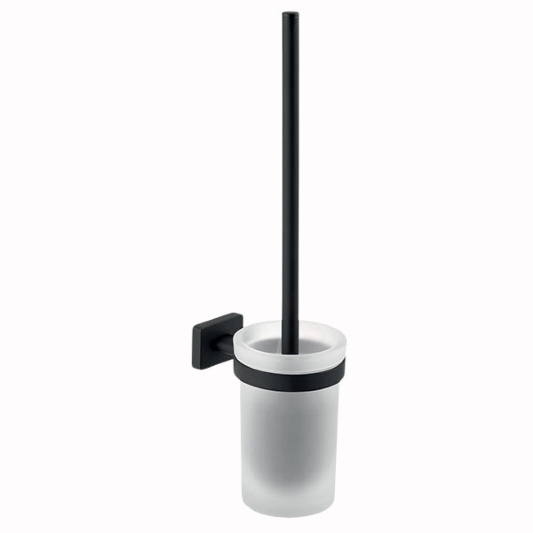 Ferro Greta Black Falra szerelhető WC-kefe tartóval, matt fekete