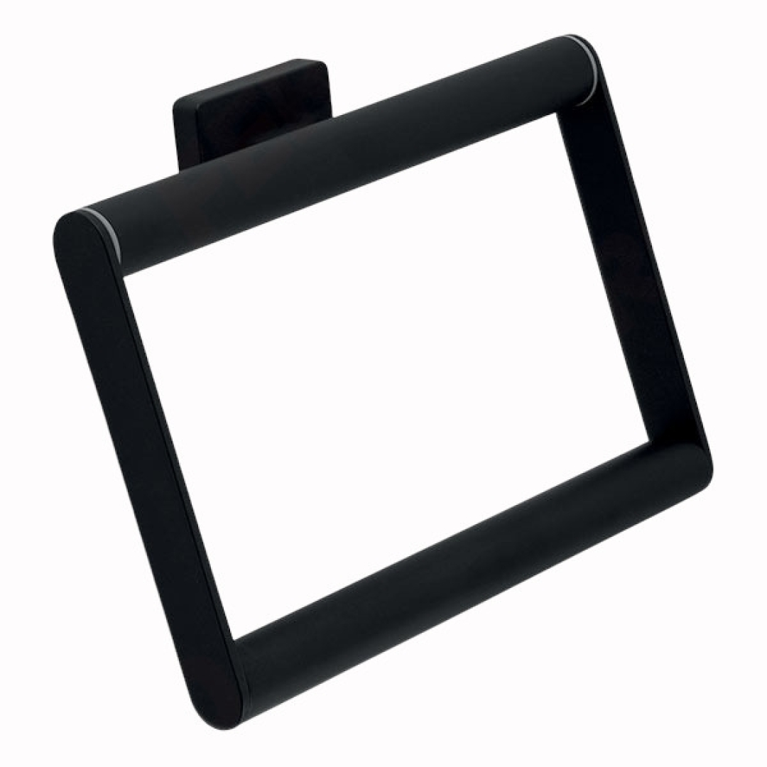 Ferro Greta Black Szögletes törölközőtartó falra szerelhető kivitelben, matt fekete