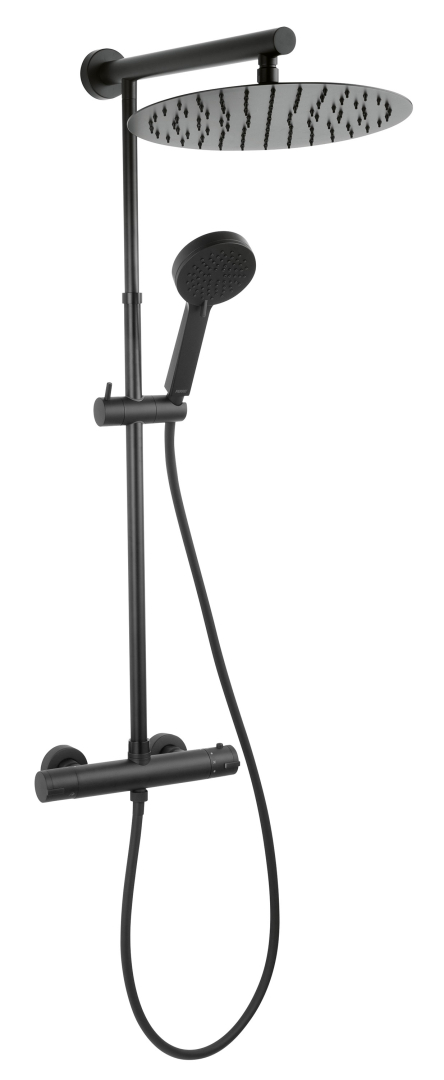 Ferro Trevi Zuhanyszett TRV7UBL termosztátos csapteleppel fekete NP75-TRV7U-BL
