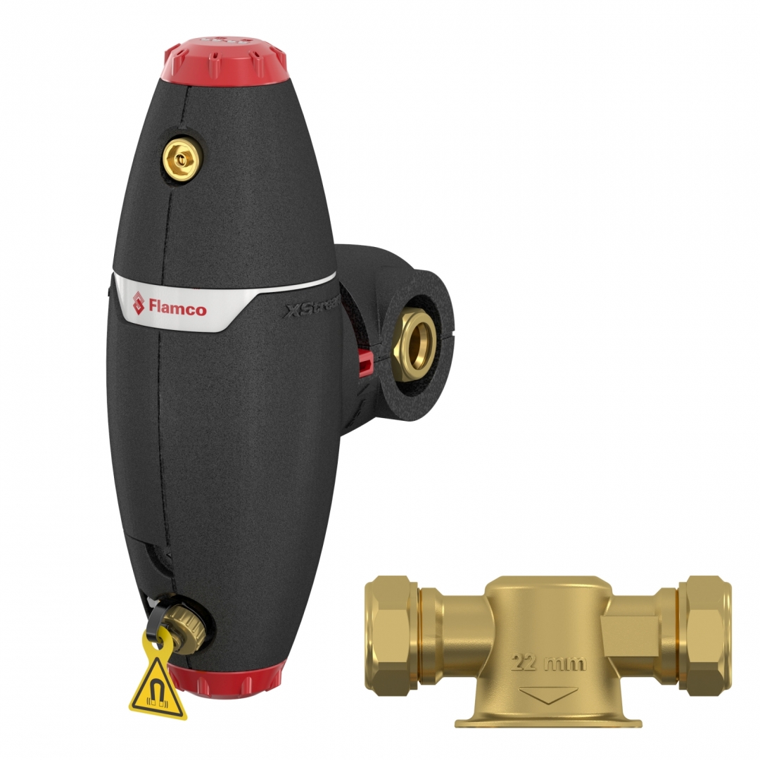 Flamco Xstream Vent-Clean Kombinált mágneses lég- és iszapleválasztó szigeteléssel 22 mm (11071)