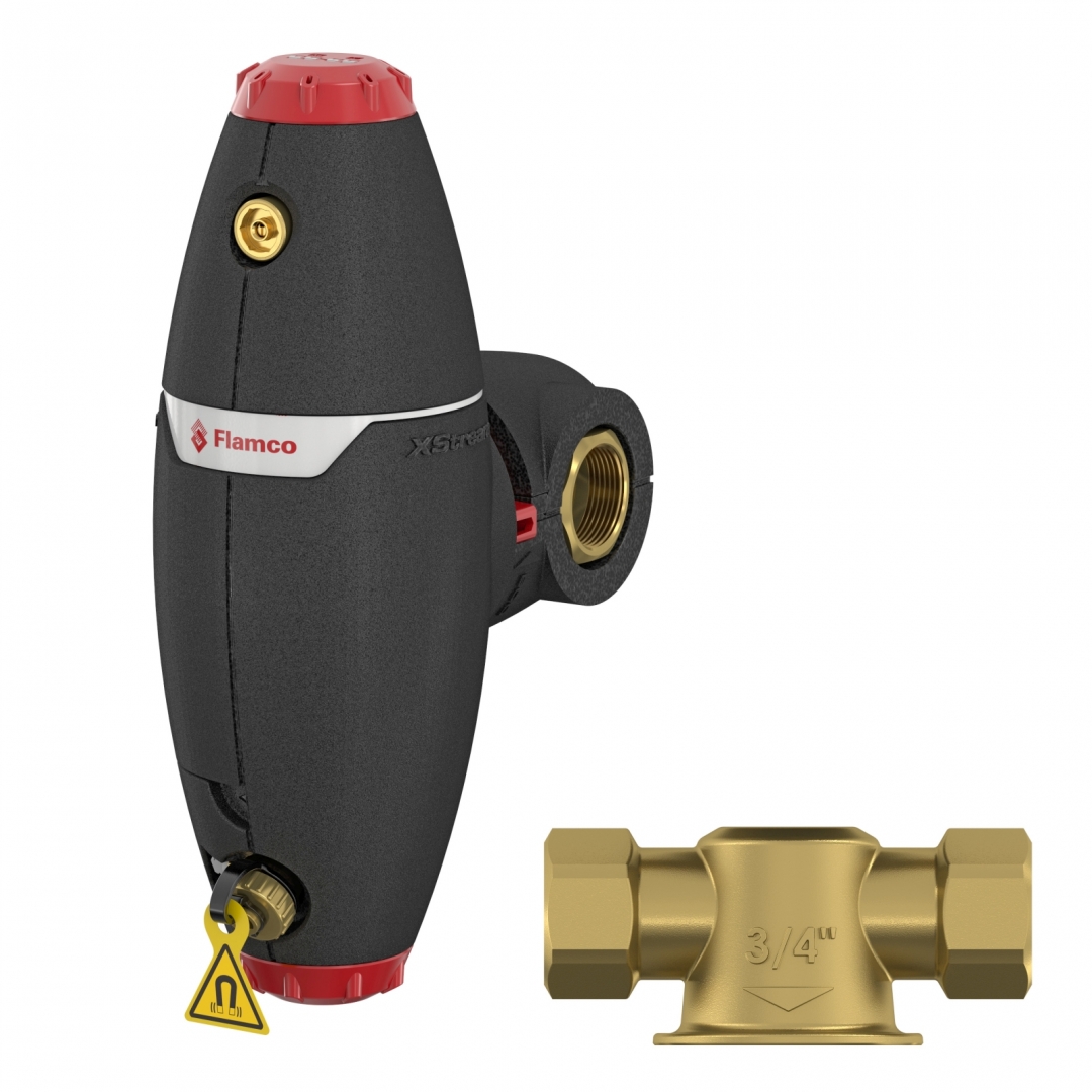 Flamco Xstream Vent-Clean Kombinált mágneses lég- és iszapleválasztó szigeteléssel 6/4 BM (11064)