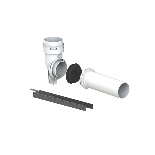 Tricox FPRBK20 80mm flexibilis rövidített bekötő könyök tartósínnel PPS