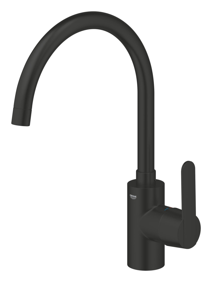 GROHE Get QuickFix Álló mosogatócsaptelep magas forgatható C-alakú kifolyóval matt fekete 314942431