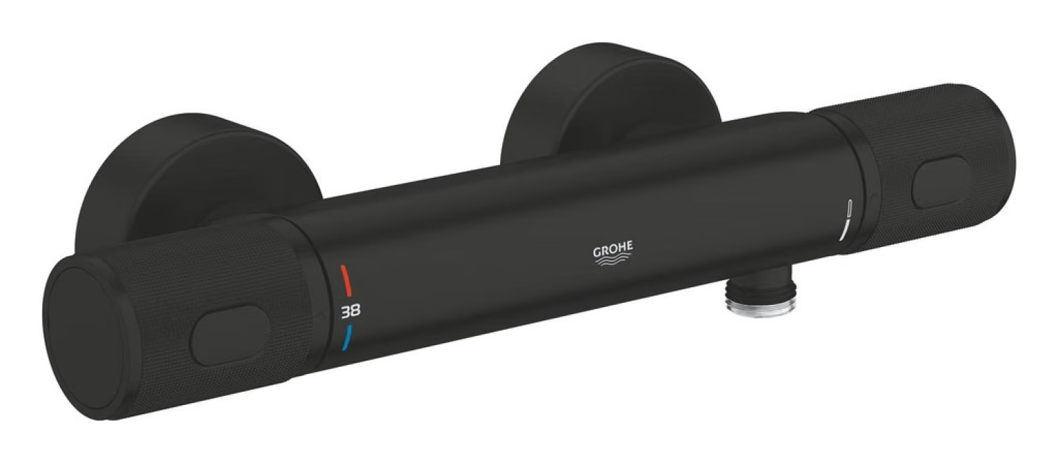 GROHE Precision Feel CoolTouch Fali termosztátos zuhanycsaptelep, víztakarékos, matt fekete 347902430