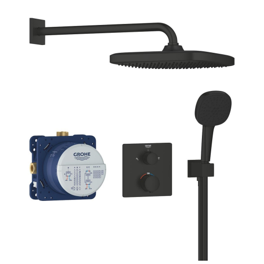 Grohe Precision Termosztátos rejtett zuhanyrendszer Vitalio Comfort 250 zuhanyfejjel matt fekete 348822430