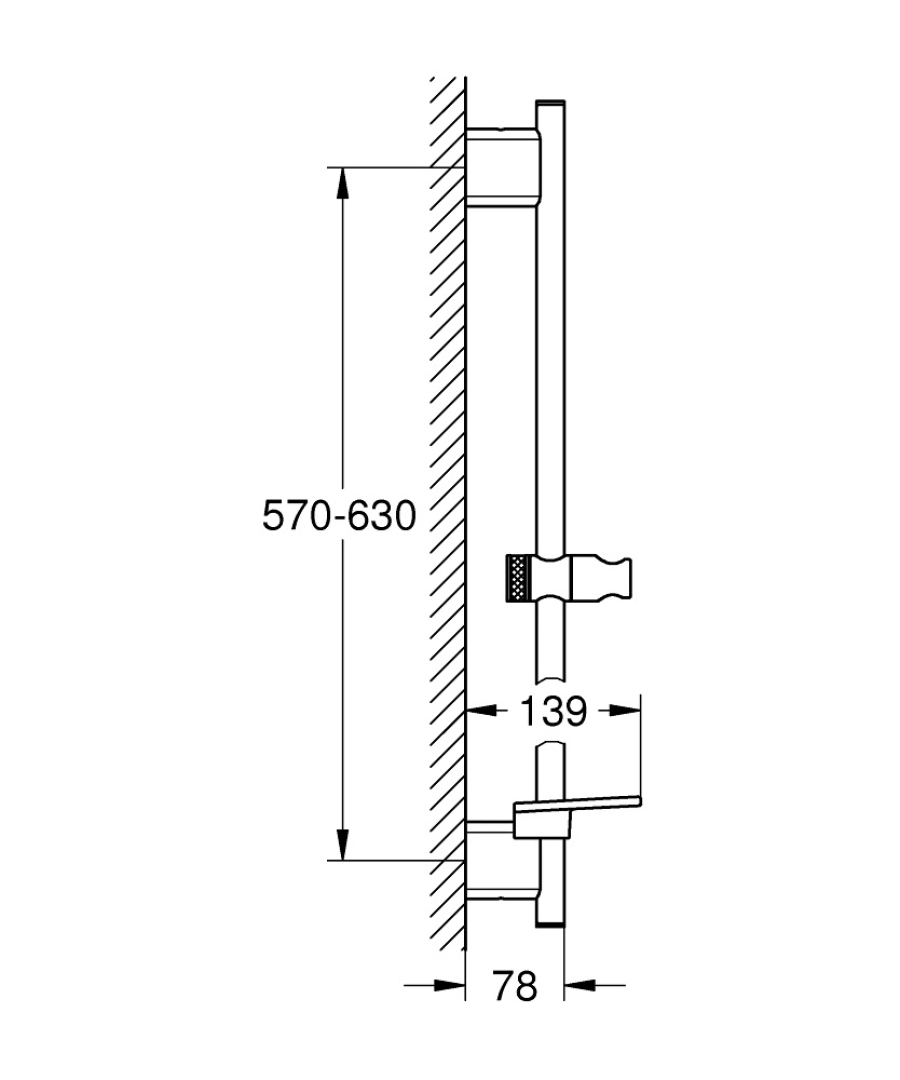 Grohe Rainshower SmartActive 600 mm-es zuhanyrúd szappantartóval 26602000