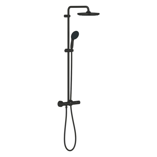 Grohe Vitalio Start System 250 Termosztátos zuhanyrendszer fej- és kézizuhannyal matt fekete 266772431