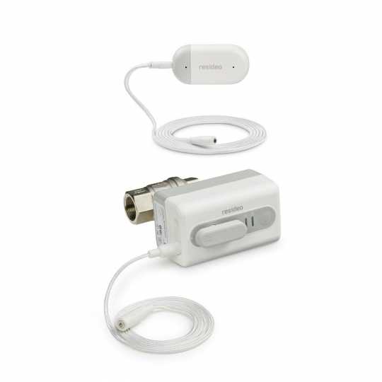 Honeywell Home L1 vízszivárgás jelző WIFI szenzor és L5 motoros golyóscsap szett 3/4