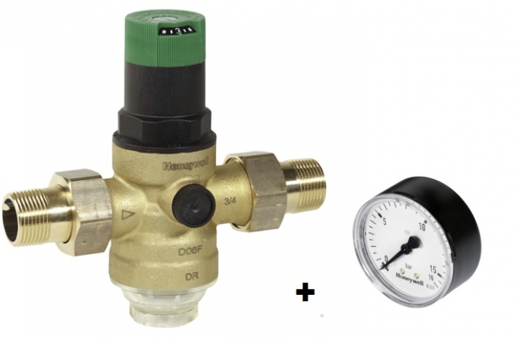 Honeywell D06F-1AM Nyomáscsökkentő 1' manométerrel