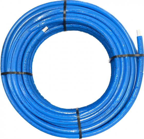 Multilayer Thermo PEX 26x3mm szigetelt ötrétegű alumíniumbetétes cső 50fm/tekercs kék