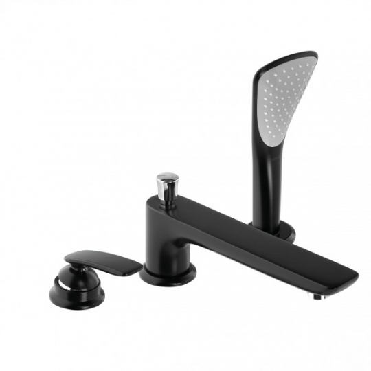 Kludi Balance Kádtöltő- és zuhanycsaptelep mattfekete/króm 1500mm gégecsővel Kludi Fizz fekete zuhanyfejjel 524478775