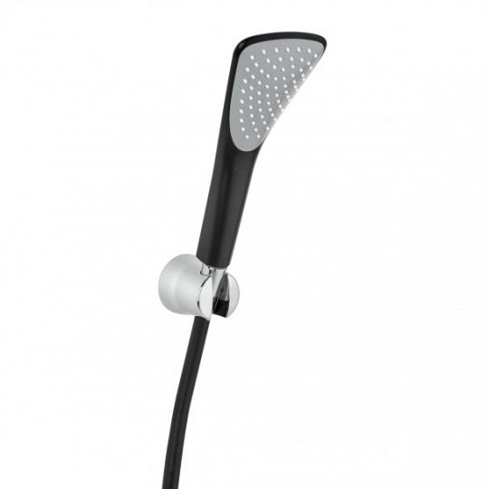 Kludi Fizz Zuhanyszett 1S zuhanyfejjel, fix fali kézizuhany tartóval, Suparaflex gégecsővel mattfekete/króm 6765087-00