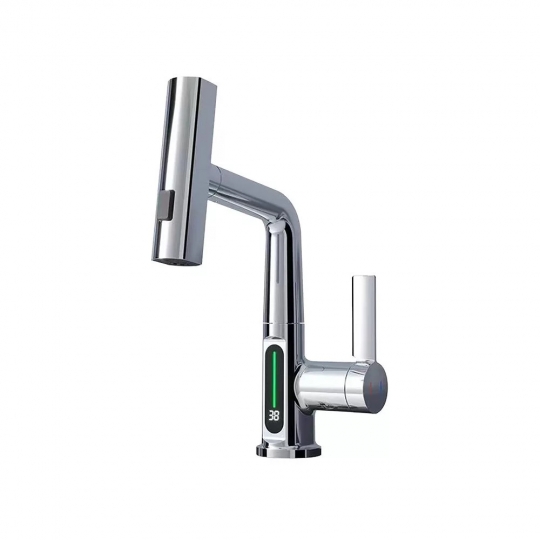 Leziter Mara Mosogató csaptelep multifunkciós fejjel digitális kijelzővel, króm (ZS-7020-CH)