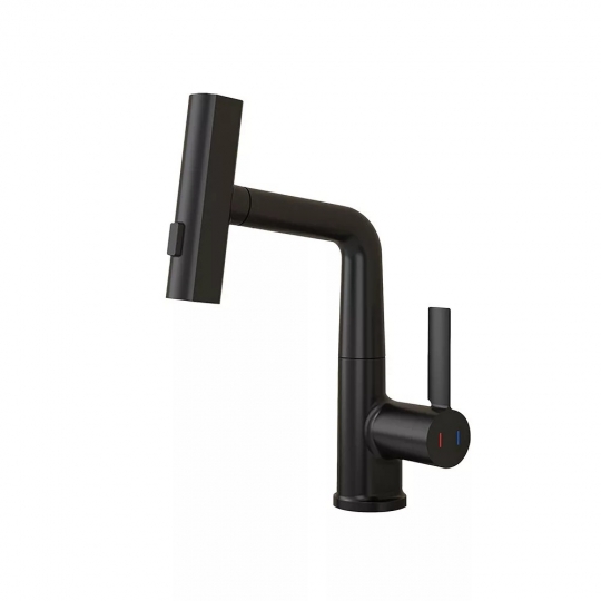 Leziter Mara Mosogató csaptelep multifunkciós fejjel, fekete (ZS-7020N-BL)