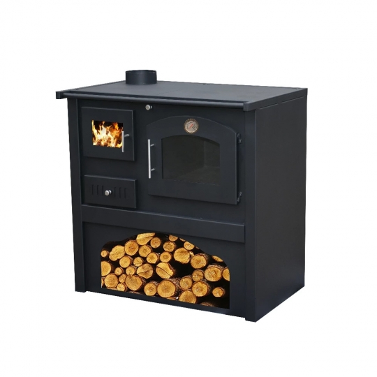 Leziter Milos Szilárd tüzelésű tűzhely fekete balos 6 kw (MILOS-L)