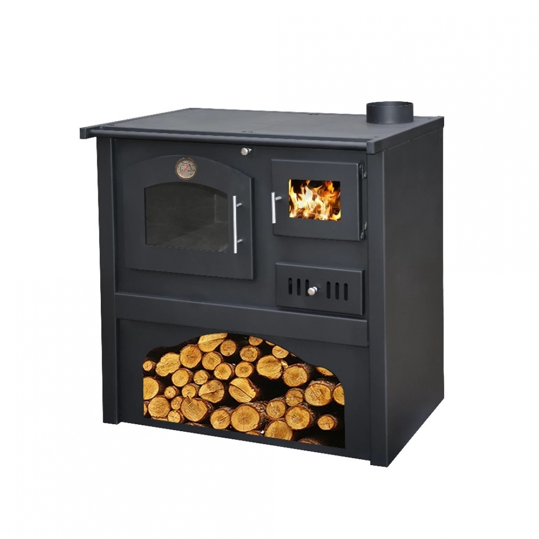 Leziter Milos Szilárd tüzelésű tűzhely fekete jobbos 6 kw (MILOS-R)