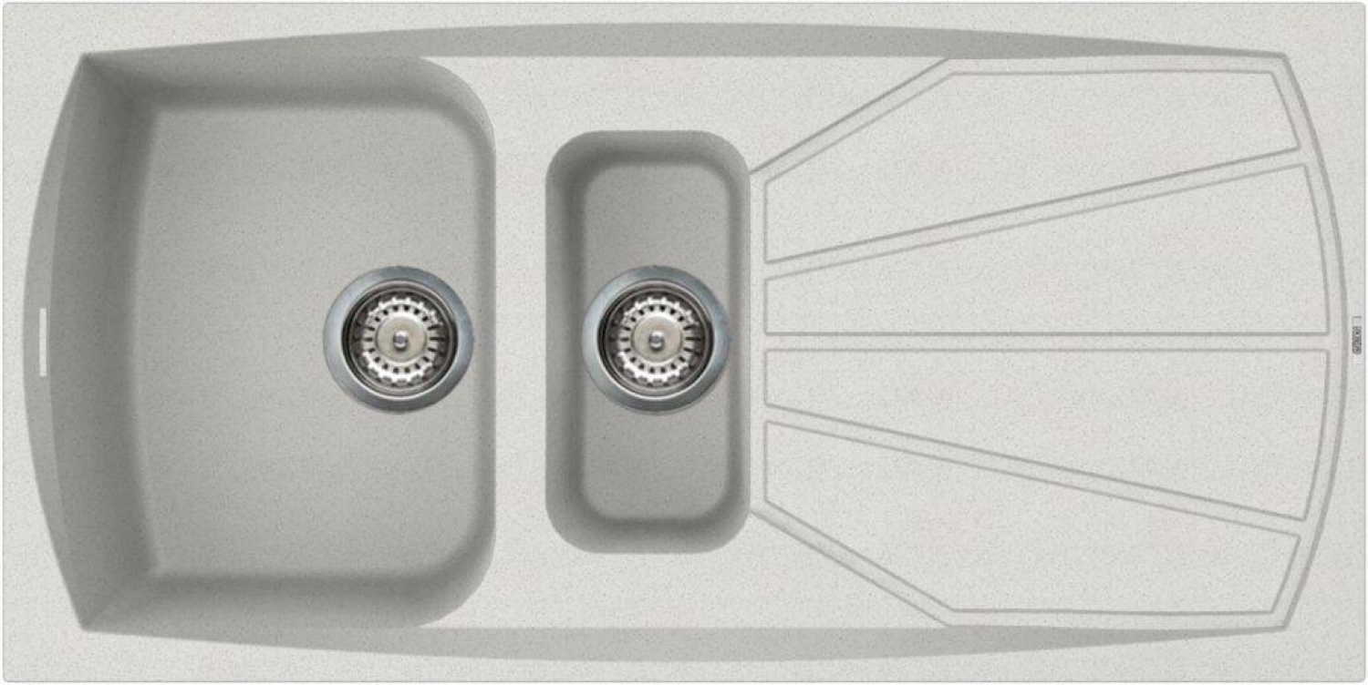 Elleci Living 475 G52 Gránit Mosogatótálca gyümölcsmosó medencével és csepegtetővel bianco pietra LGL47552