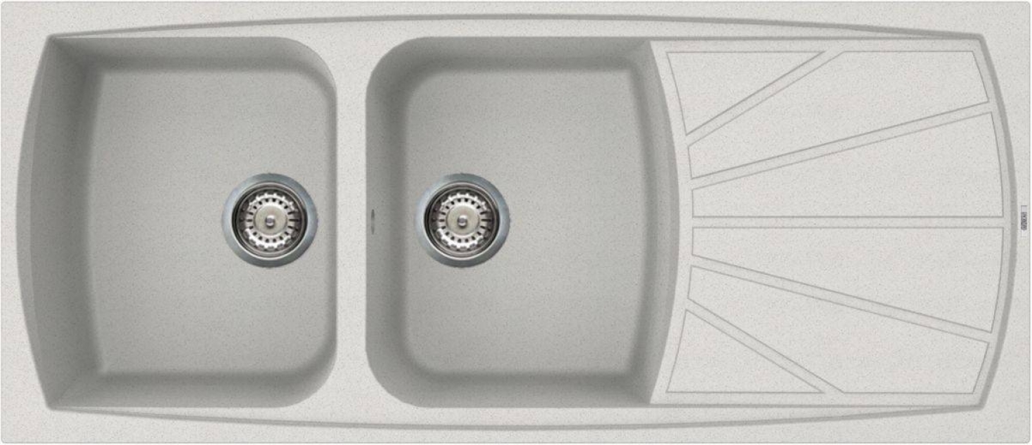 Elleci Living 500 G52 Gránit Mosogatótálca dupla medencés bianco pietra LGL50052