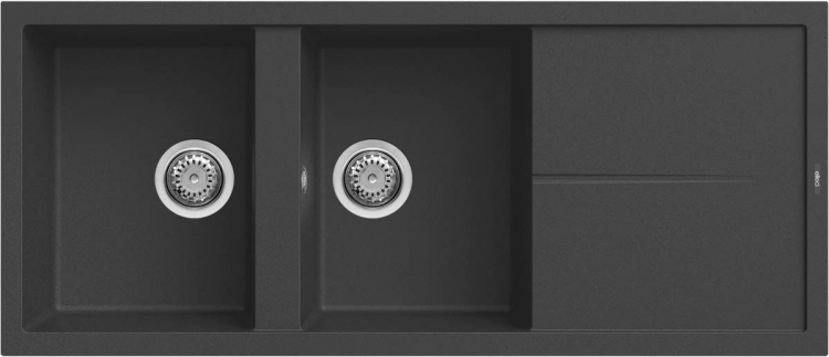 Elleci Unico 500 G40 Gránit Mosogatótálca dupla medencés csepegtetővel nero LGU50040