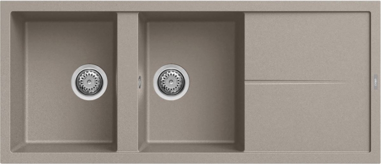 Elleci Unico 500 G43 Gránit Mosogatótálca dupla medencés csepegtetővel tortora LGU50043