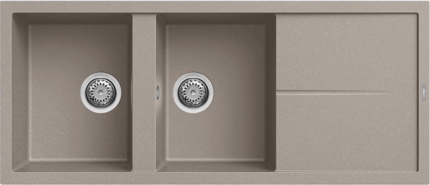 Elleci Unico 500 G43 Gránit Mosogatótálca dupla medencés csepegtetővel tortora LGU50043