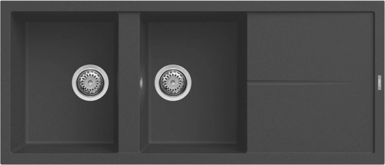 Elleci Unico 500 G59 Gránit Mosogatótálca dupla medencés csepegtetővel antracite LGU50059