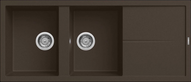 Elleci Unico 500 G78 Gránit Mosogatótálca dupla medencés csepegtetővel espresso LGU50078