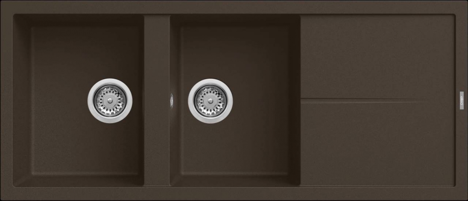 Elleci Unico 500 G78 Gránit Mosogatótálca dupla medencés csepegtetővel espresso LGU50078