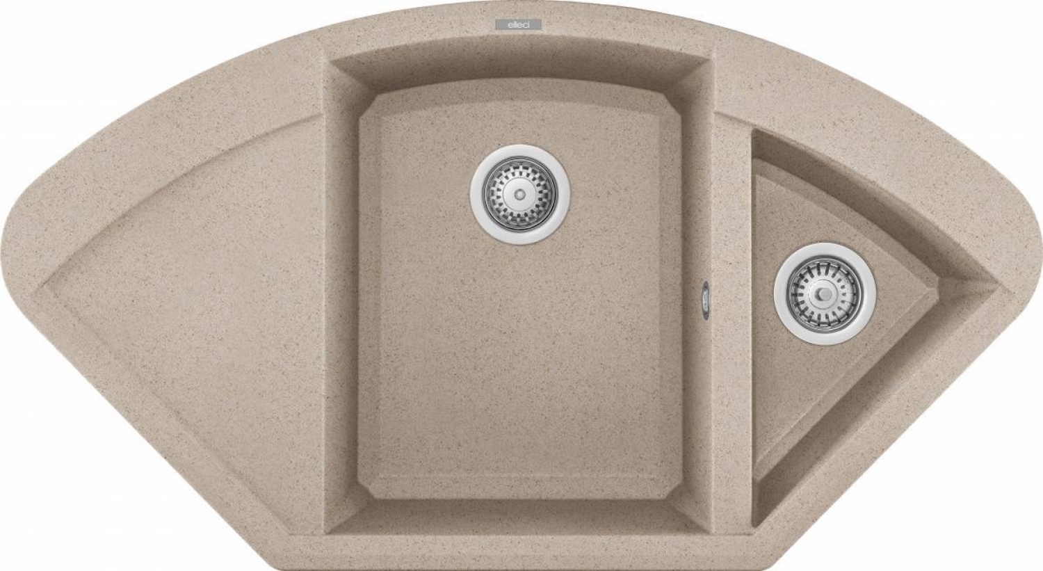Elleci Easy Corner G51 Gránit Sarok Mosogatótálca gyümölcsmosó medencével és csepegtetővel avena LGYCOR51