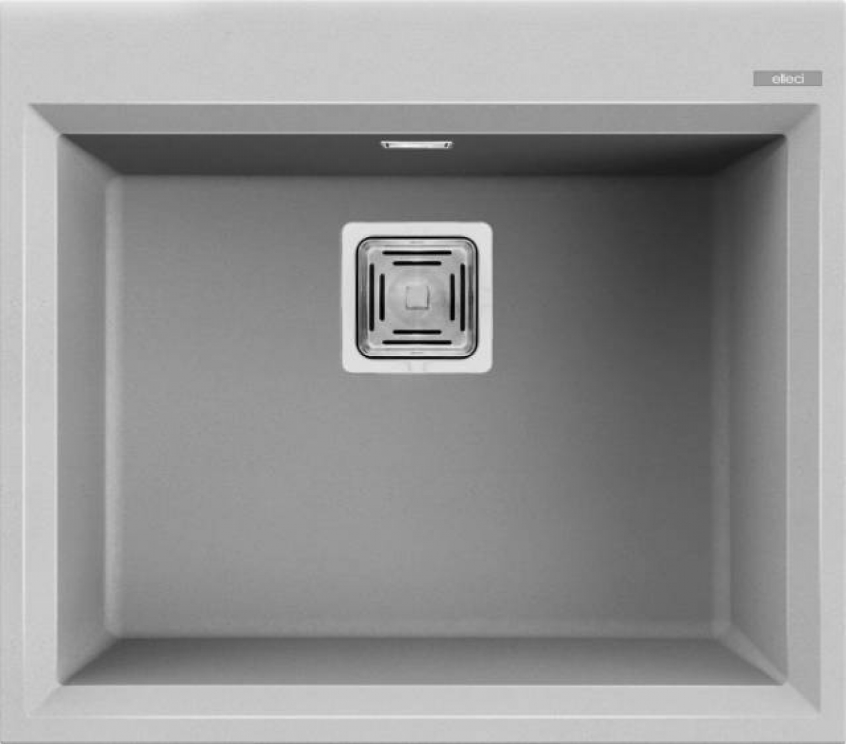 Elleci Karisma 105 M79 Gránit Mosogatótálca négyzetes lefolyóval alumínium színű LMK10579