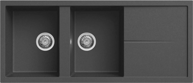 Elleci Unico 500 M70 Gránit Mosogatótálca dupla medencés csepegtetővel ghisa LMU50070