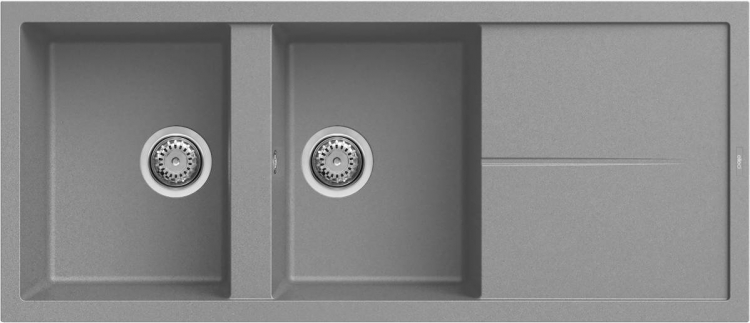 Elleci Unico 500 M73 Gránit Mosogatótálca dupla medencés csepegtetővel titánium LMU50073