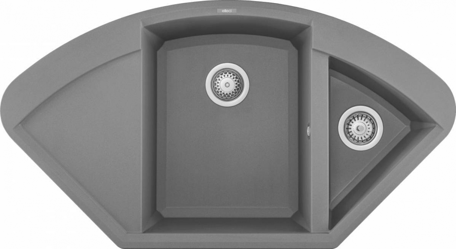 Elleci Easy Corner M73 Gránit Sarok Mosogatótálca gyümölcsmosó medencével és csepegtetővel titánium LMYCOR73