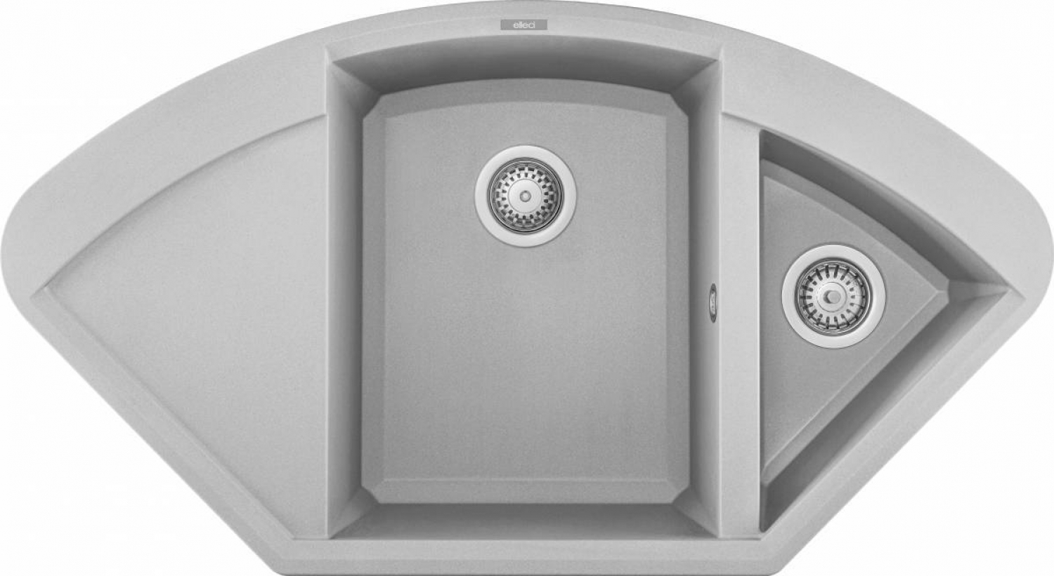 Elleci Easy Corner M79 Gránit Sarok Mosogatótálca gyümölcsmosó medencével és csepegtetővel aluminium színű LMYCOR79