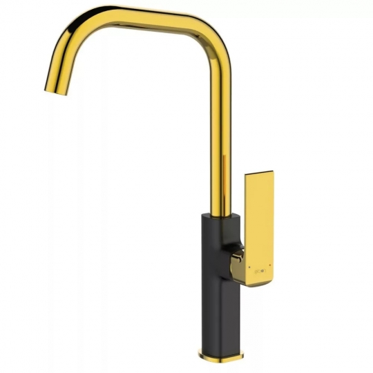 Maroko 25 Egykaros mosogató csaptelep, fekete/arany (MA35BLGOLD)