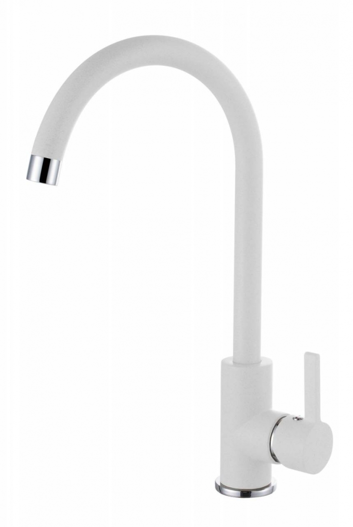 Elleci C01 Álló Mosogató csaptelep íves elfordítható kifolyócsővel G68 bianco MGKC0168